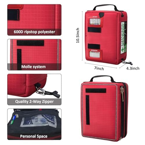 255PCS Pro First Aid Kit for Home & Workplace (Red)