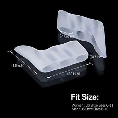 Pinkie Toe Separators for Foot Pain Relief - 3 Loop Design, 6 Pieces/3 Pairs