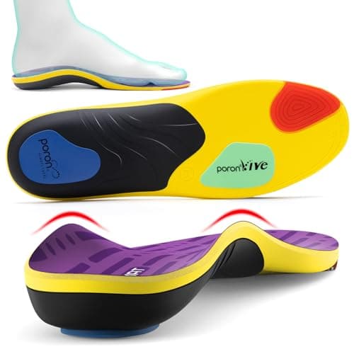 Heavy Duty Plantar Fasciitis Insoles for Men & Women - Arch Support & Foot Pain Relief L — Purple