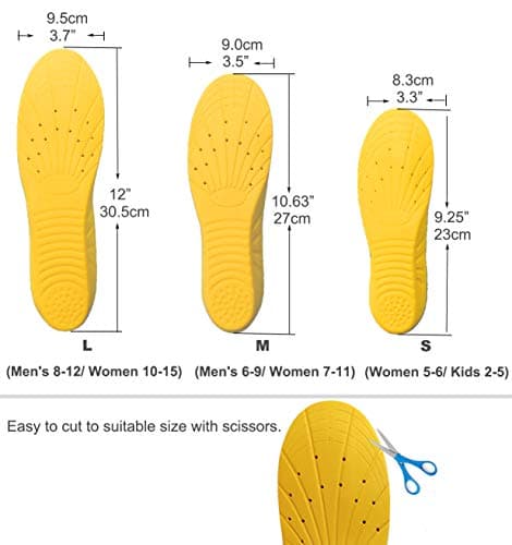 Best Shock Absorbing Memory Foam Insoles for Men and Women (M)