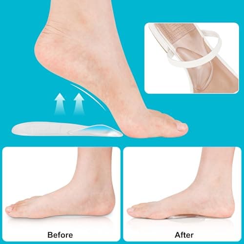 Gel Arch Pads for Plantar Fasciitis Relief, Medium/Small Size