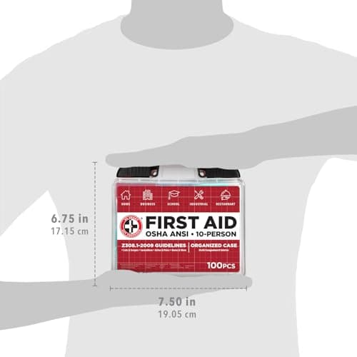 Smart 10-Person OSHA/ANSI First Aid Kit - 100 Pieces for Home, Business, School, Industrial & Restaurants