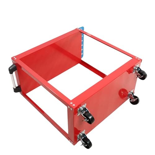Heavy Duty Bright Red Steel Tool Cart, 400 LBS Capacity, Wheels for Garage/Workshop Organization