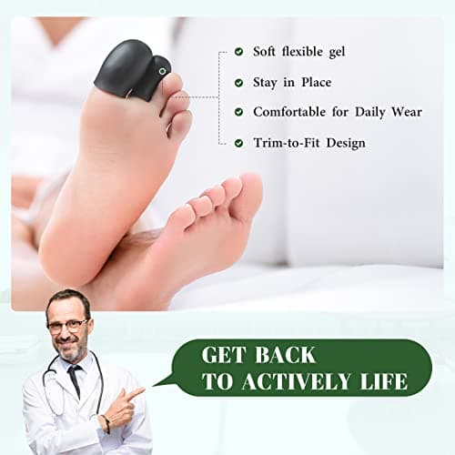 Bukihome Silicone Toe Protectors, Pain Relief for Corns & Blisters (4 L + 8 S)