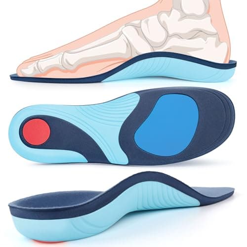 Heavy Duty Plantar Fasciitis Insoles, Arch Support for Standing & Walking - L — Sky Blue