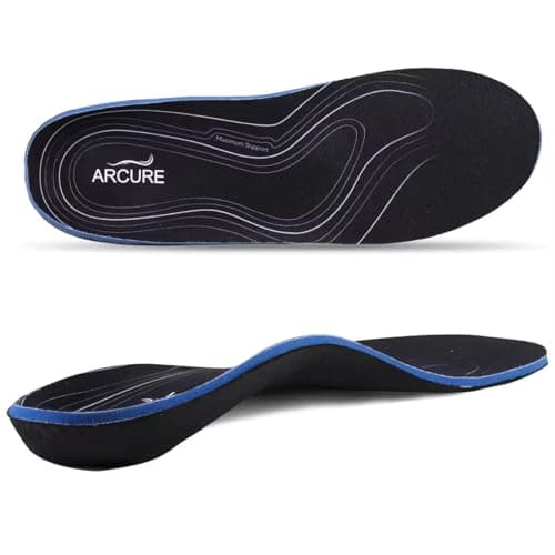 Arcure Heavy Duty Orthotic Insoles for Plantar Fasciitis and Flat Feet | 3.5cm Arch Support | Foot Pain Relief | Men's U