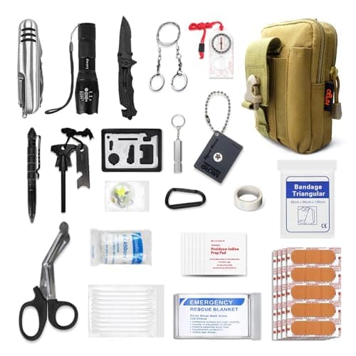 Kitgo Khaki Emergency Tourniquet Survival Kit for Outdoor Adventures