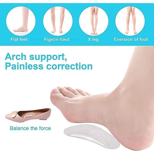 FLORNO Arch Support Shoe Insoles for Flat Feet & Plantar Fasciitis - Unisex, 4 Pairs