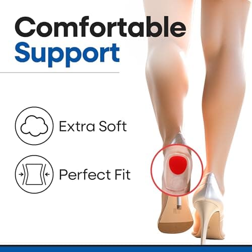 Plantar Fasciitis Pain Relief Gel Pads for Heel Spurs (Small/Medium 1 Pair)