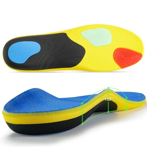 Arch Support Insoles for Men Women | Plantar Fasciitis Relief | 220Lbs | Running Walking Sneakers Work Boots — 1 Pair | Blue