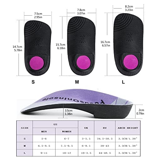 Plantar Fasciitis Insoles for High Arches - Men/Women (1 Pair)