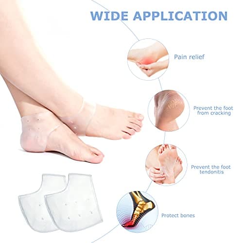 Gel Heel Protectors for Plantar Fasciitis Relief (White)