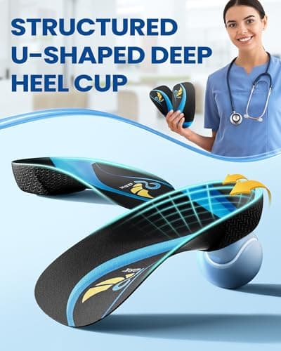 High Arch Support Insoles for Plantar Fasciitis, Flat Feet, Over-Pronation,XL