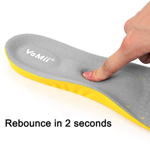 VoMii Memory Foam Shoe Insoles for High Arch Support and Plantar Fasciitis Relief