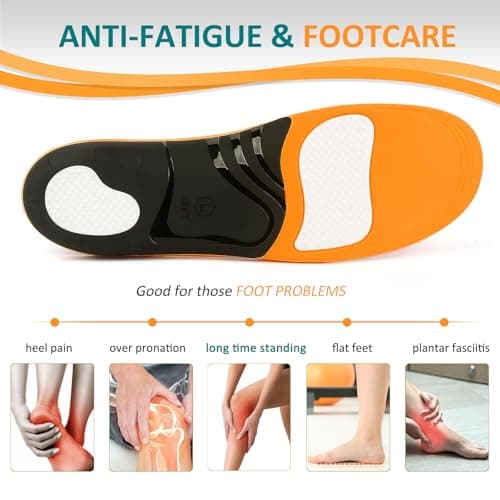 High Arch Support Insoles for All-Day Standing, Plantar Fasciitis Pain Relief