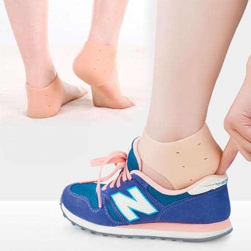 4 Pair Silicone Heel Protectors for Cracked Heels, Plantar Fasciitis Inserts