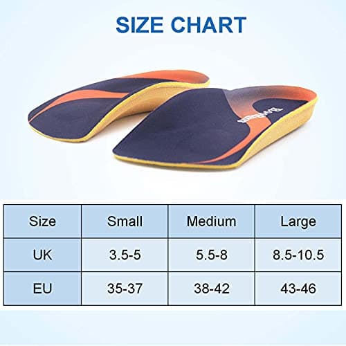 RooRuns Arch Support Insoles for Plantar Fasciitis and Flat Feet