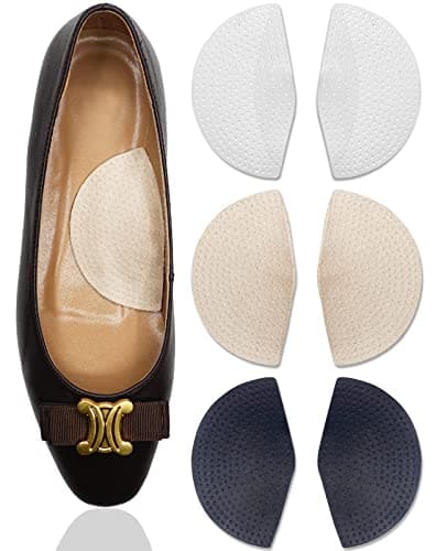 Dr. Foot's Gel Arch Support Insoles for Flat Feet & Plantar Fasciitis, Adhesive Pad - 3 Pairs (Black) — Transparent+black+beige