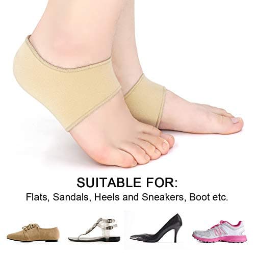 SQHT Women's & Men's Heel Protectors for Cracked Heels, Plantar Fasciitis, Heel Spurs, Size Large