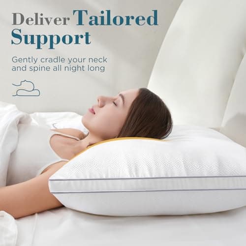 Viewstar King Size Cooling Bed Pillows Set, Hotel Quality for Side, Back, or Stomach Sleepers, White