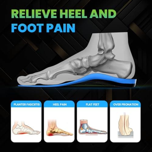 Welnove High Arch Support Orthotics Insoles - Plantar Fasciitis Pain Relief for Flat Feet, Heel Spurs & All-Day Standing