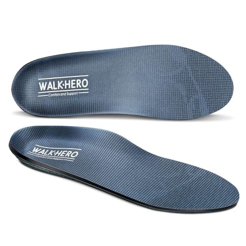 Walkhero High Arch Support Insoles, Blue, Relieve Plantar Fasciitis and Foot Fatigue (Men's 6-6 1/2 | Women's 8-8 1/2) — Gray
