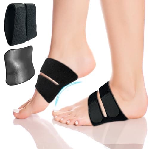 Unisex Arch Support Bands for Fallen Arches & Flat Feet (Black, 1 Pair)
