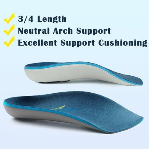 Skyfoot's 3/4 Orthotics Insoles - Arch Support, Over-Pronation Correction, XL Size