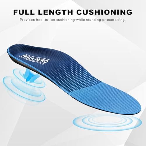 Plantar Fasciitis Foot Insoles for High and Flat Arch Support | Men's 9-9 1/2 | Women's 11-11 1/2