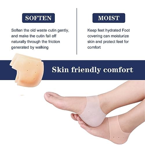 Unisex Silicone Heel Cups for Pain Relief and Cracked Heels