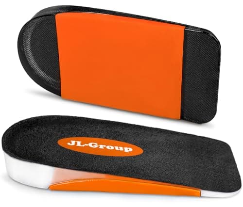 JL-Group Orthopedic Heel Inserts for Achilles Tendonitis and Plantar Fasciitis Relief (Small) — Black.orange