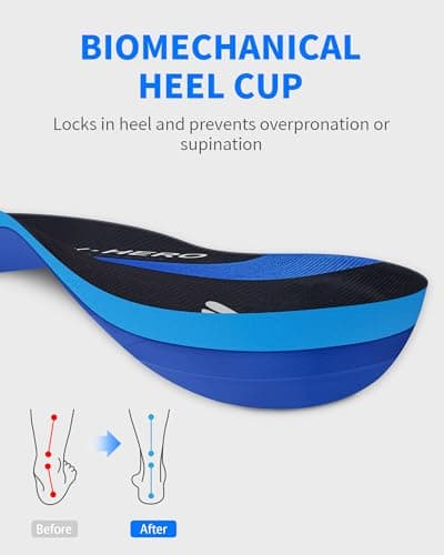 WalkHero Arch Support Inserts for Plantar Fasciitis and Daily Walking
