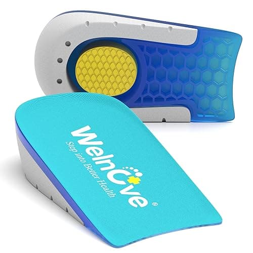 Welnove Gel Heel Cushions for Pain Relief - 0.6" to 1" Height Support for Women's 9-11.5 & Men's 7-9.5 — Blue