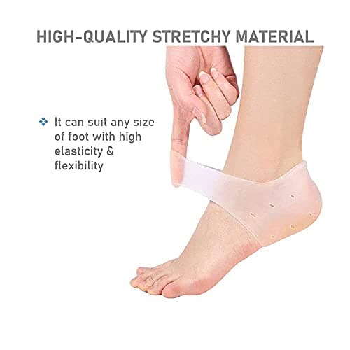 Gel Heel Protectors for Heel Pain Relief - 2 Pairs for Men and Women