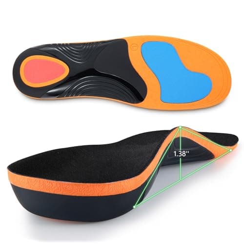 Arch Support Insoles for Men Women | Plantar Fasciitis Relief | 220Lbs | Running Walking Sneakers Work Boots — 1 Pair | Black