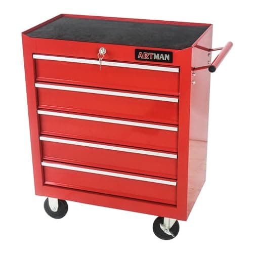 Compact Multifunctional Tool Cart with 5 Drawers and Wheels for Efficient Organization