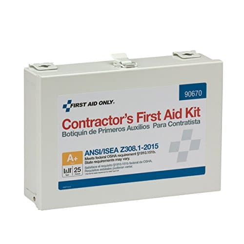 25-Person ANSI A+ Contractor Emergency First Aid Kit for Home Renovation, Job Sites, and Construction Vehicles, 182 Piec