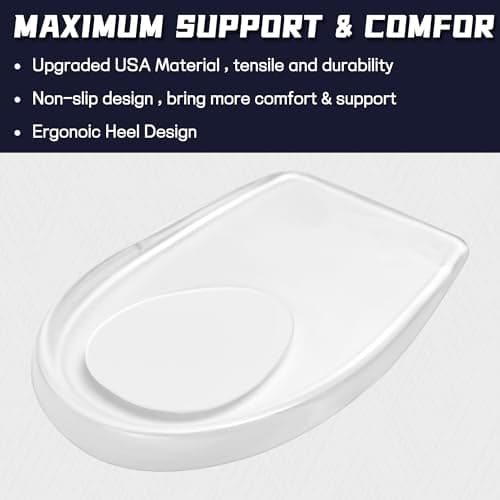 2 Pairs Plantar Fasciitis Heel Cups: Shock Absorption Inserts for Heel Pain & Foot Pressure Relief (Women/MEM)
