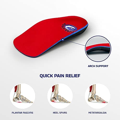 Pure Stride Professional 3/4 Length Orthotics for Men's 12-13 / Women's 14-15 - Arch, Heel & Metatarsal Support