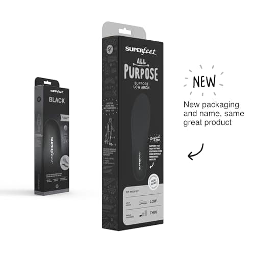 Superfeet Low Arch Insoles - Trim-To-Fit Orthotic Inserts for Men/Women