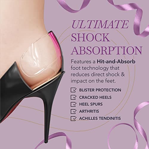 Ballotte Soft Silicone Heel Protectors, Alleviates Slipping & Discomfort (8-Pack Multicolor)