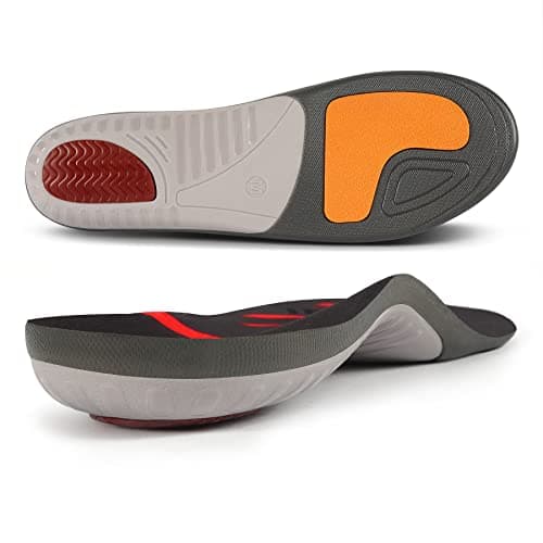 iFitna High Arch Support Insoles for Flat Feet Pain Relief (Men/Women) — Black