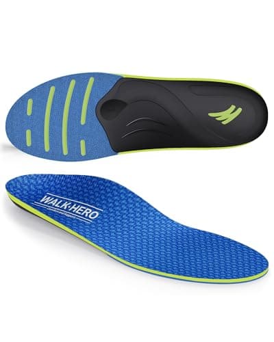 WalkHero Arch Support Inserts for Plantar Fasciitis and Daily Walking — Azure Blue (Heavy Duty)