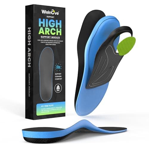 Welnove High Arch Support Orthotics Insoles - Plantar Fasciitis Pain Relief for Flat Feet, Heel Spurs & All-Day Standing