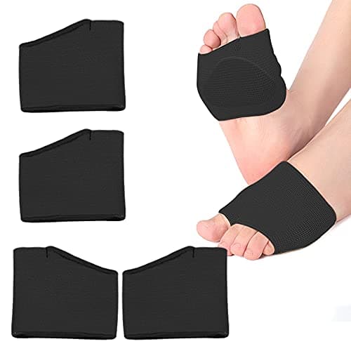 RooRuns Gel Metatarsal Pads for Pain Relief, 2Pairs (Black+Beige) — Black