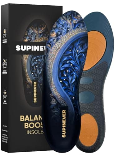 High Arch Support Plantar Fasciitis Insoles for Work Boots and Shoes (XL) — Blue