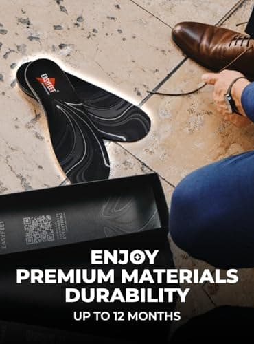 High Arch Support Insoles for Plantar Fasciitis - Odor Control & All Day Comfort