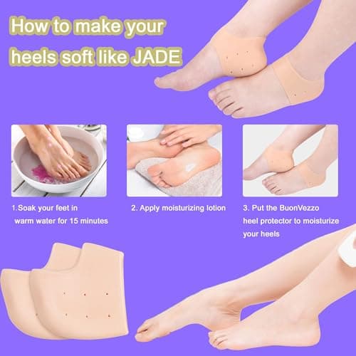 4 Pair Silicone Heel Protectors for Cracked Heels, Plantar Fasciitis Inserts