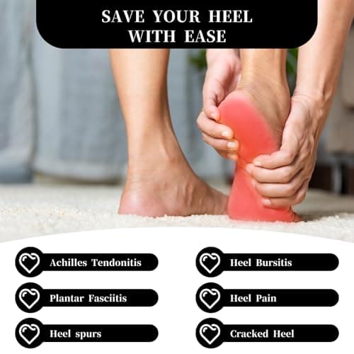 Heel Pain Relief Gel Cushions for Women, Size 5-8