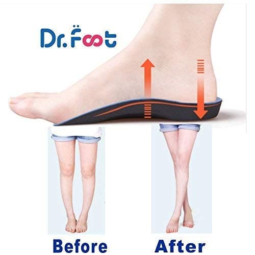 Dr. Foot's 3/4 Orthotics Insoles for Over-Pronation and Fallen Arches - 1 Pair (S - W7-8.5 | M5.5-7)